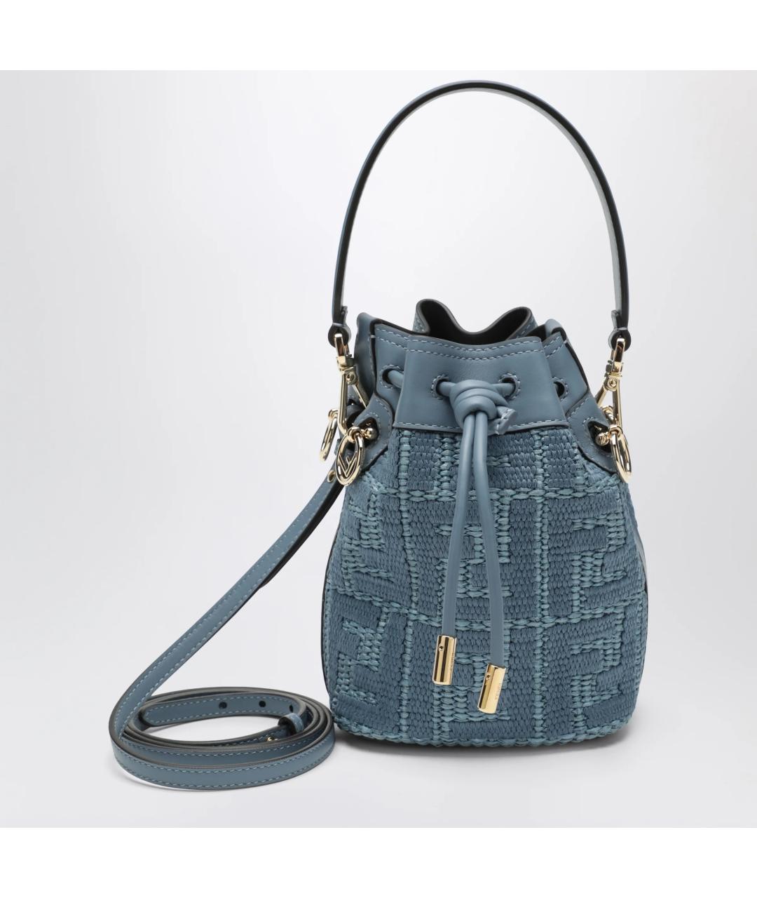 FENDI Синяя тканевая сумка через плечо, фото 3