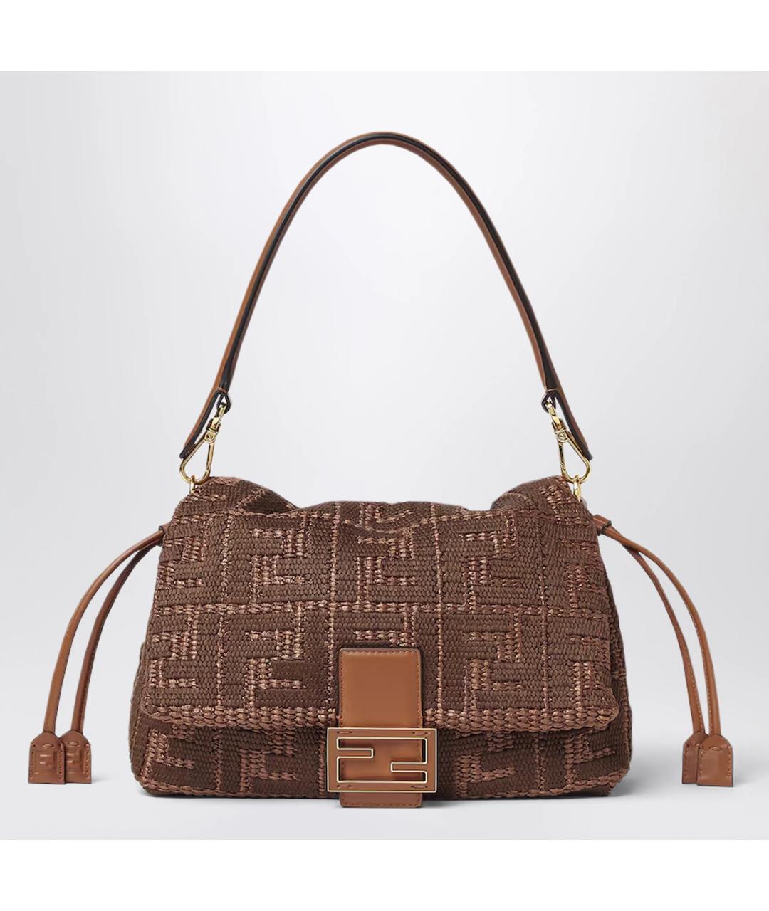 FENDI Коричневая тканевая сумка через плечо, фото 3