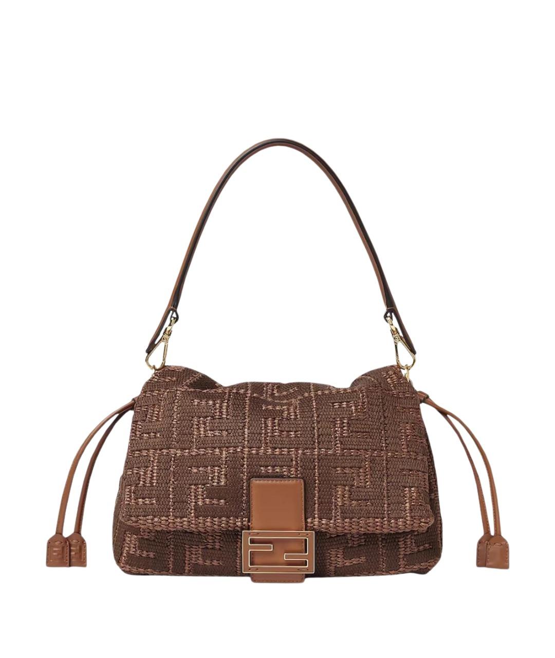FENDI Коричневая тканевая сумка через плечо, фото 1