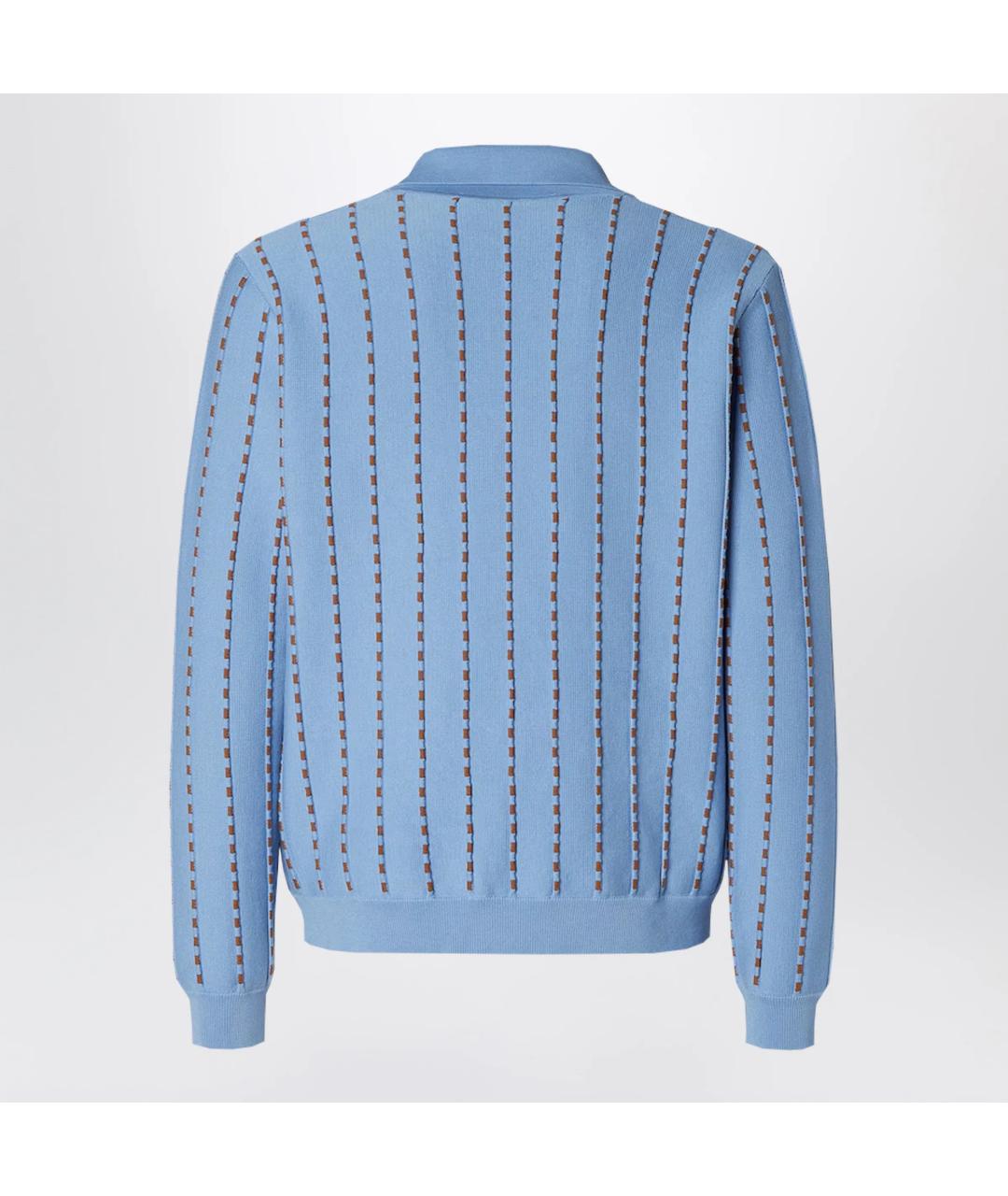 FENDI Голубой хлопковый джемпер / свитер, фото 2