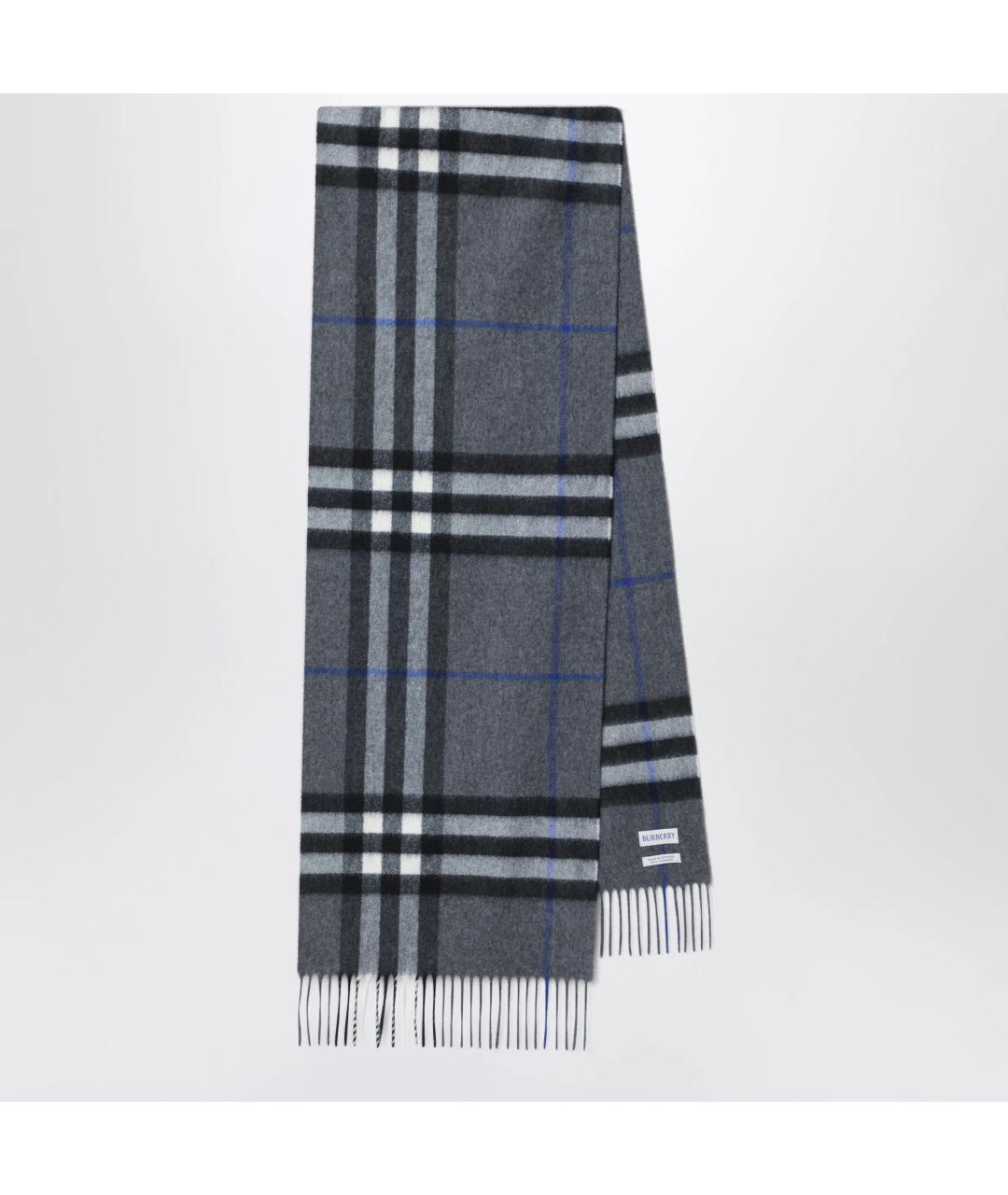 BURBERRY Серый кашемировый шарф, фото 3