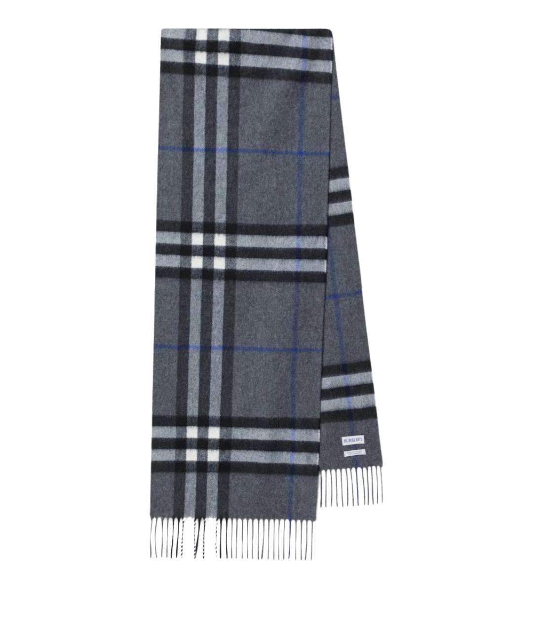 BURBERRY Серый кашемировый шарф, фото 1