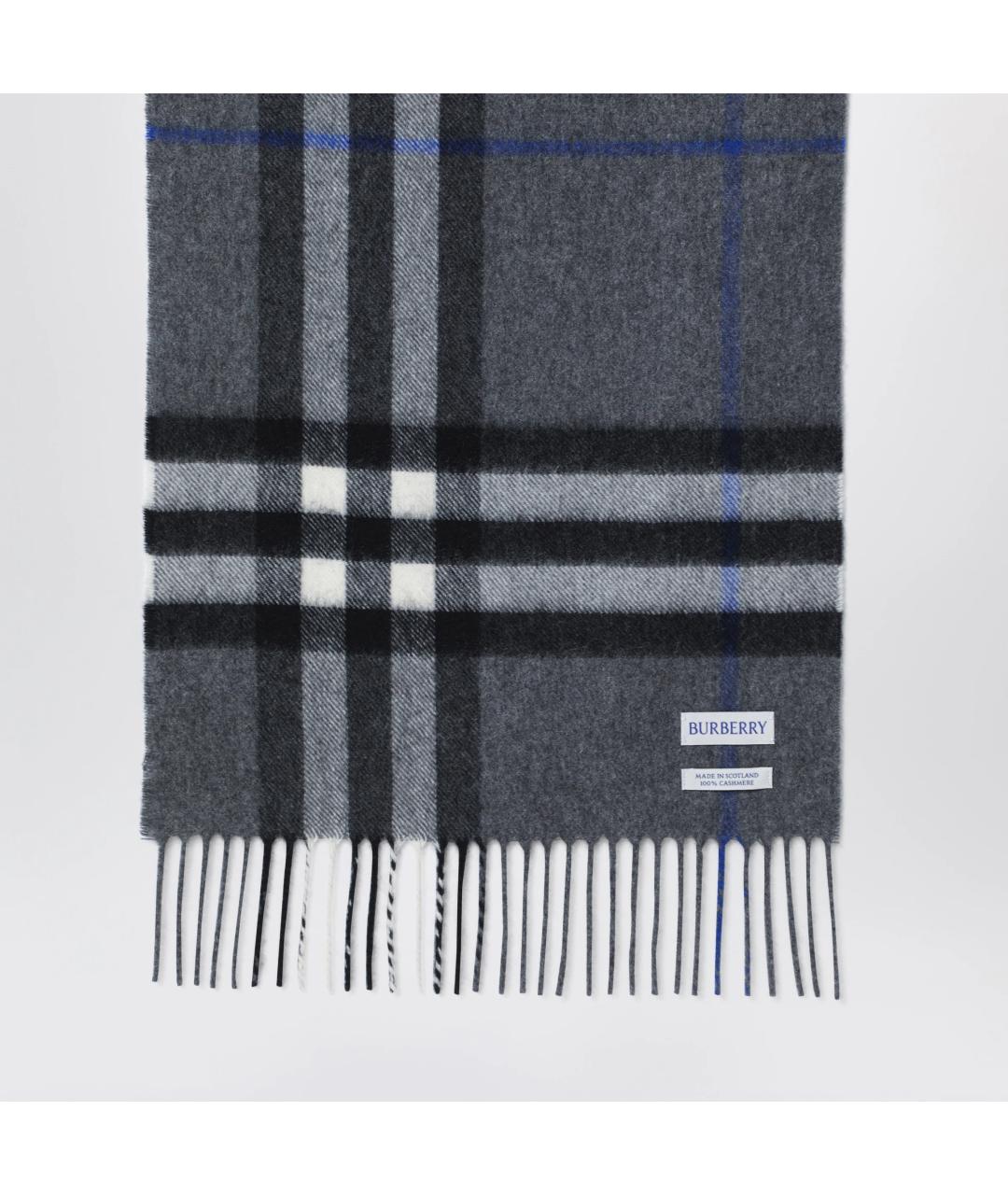 BURBERRY Серый кашемировый шарф, фото 2