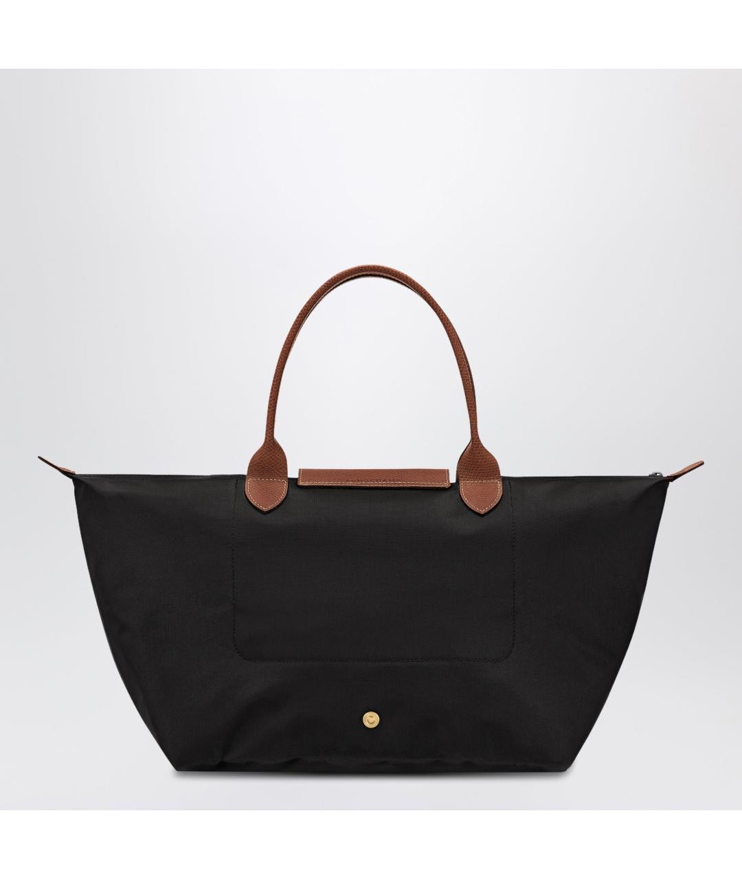 LONGCHAMP Черная тканевая сумка тоут, фото 2