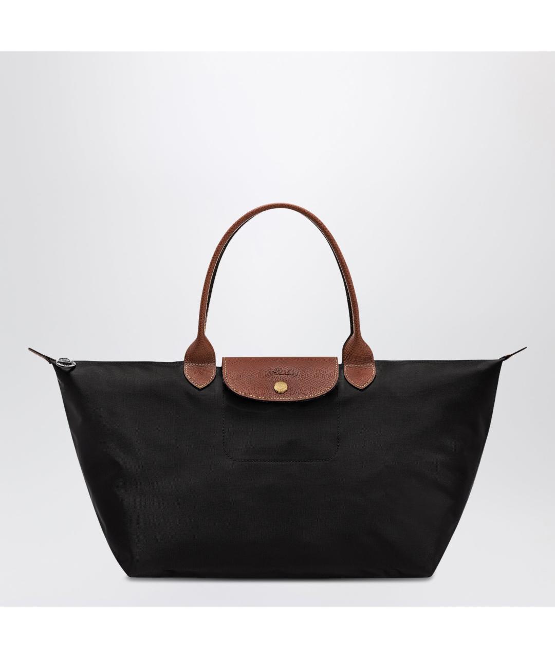 LONGCHAMP Черная тканевая сумка тоут, фото 3