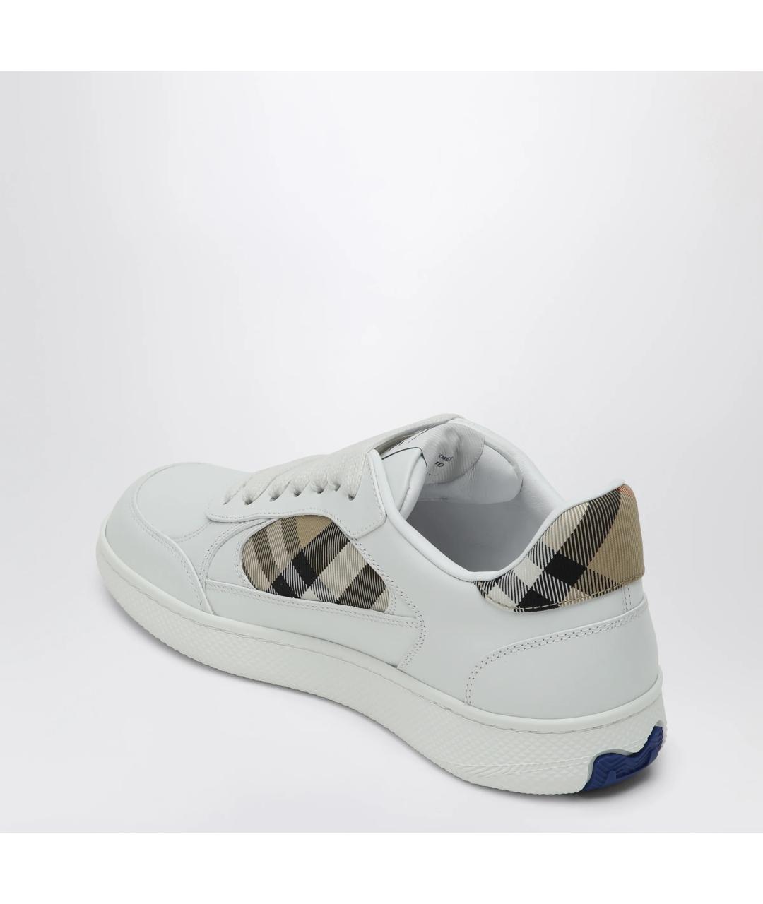 BURBERRY Белые кожаные кеды, фото 2