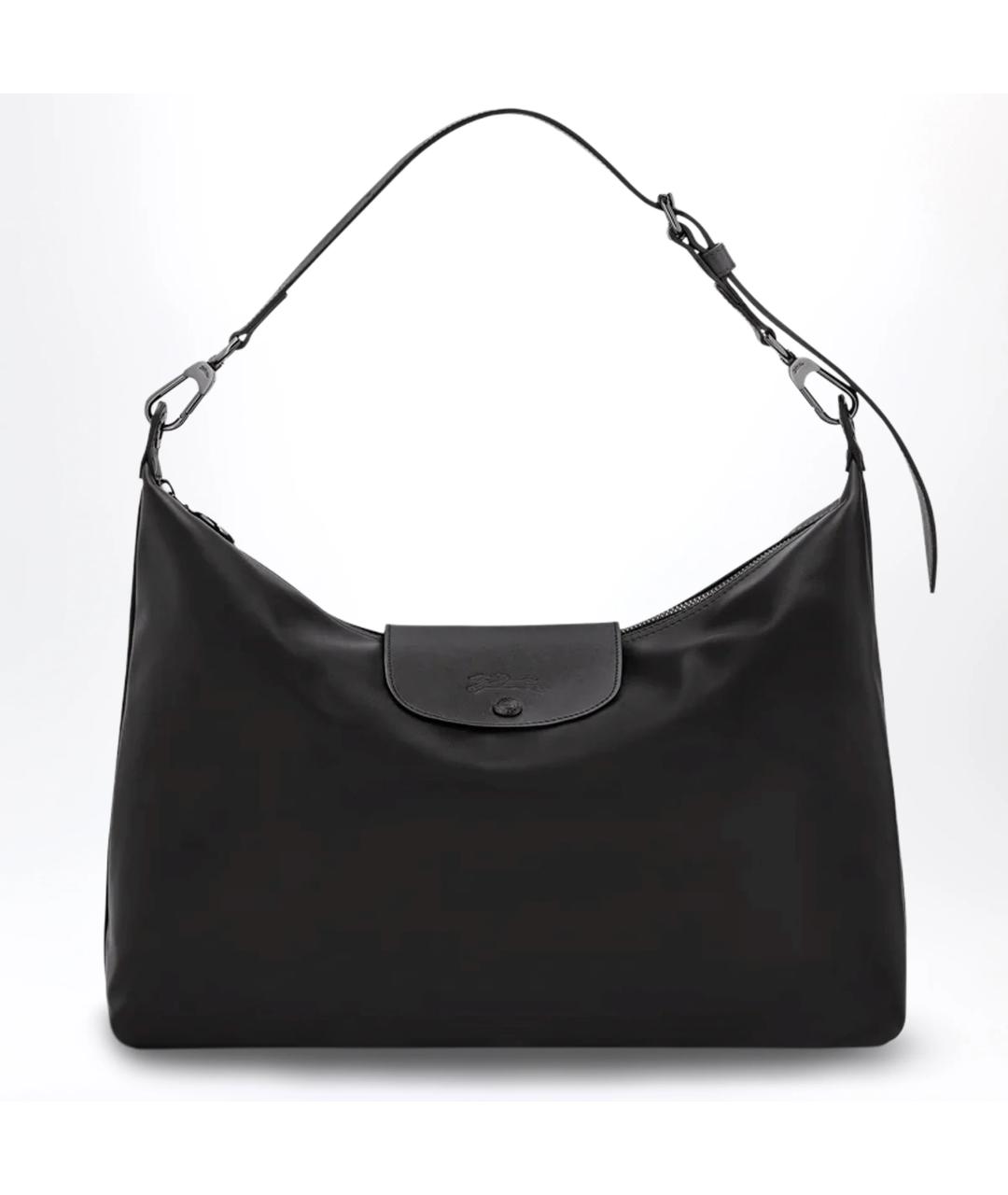 LONGCHAMP Черная кожаная сумка через плечо, фото 3