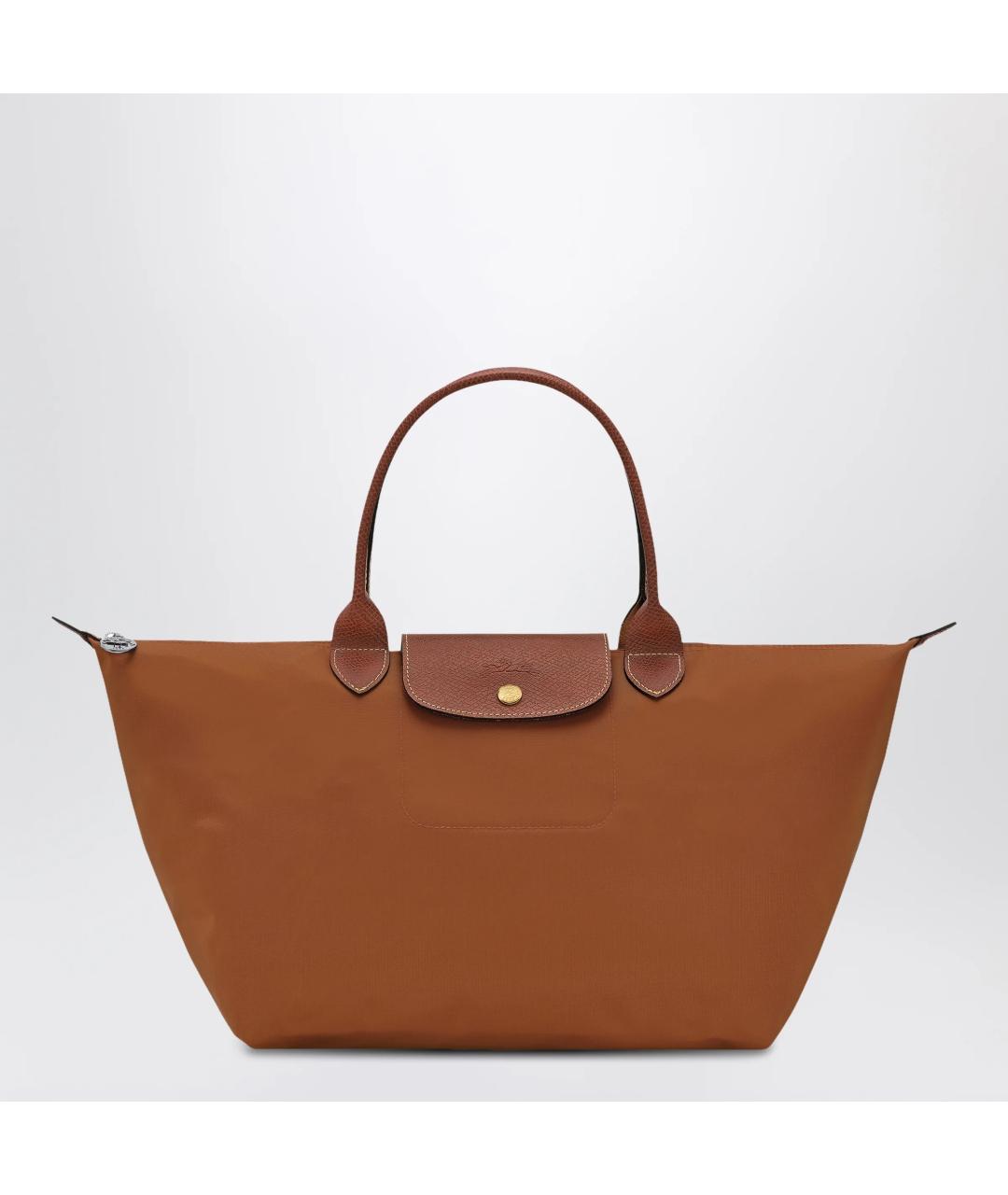 LONGCHAMP Коричневая тканевая сумка тоут, фото 3