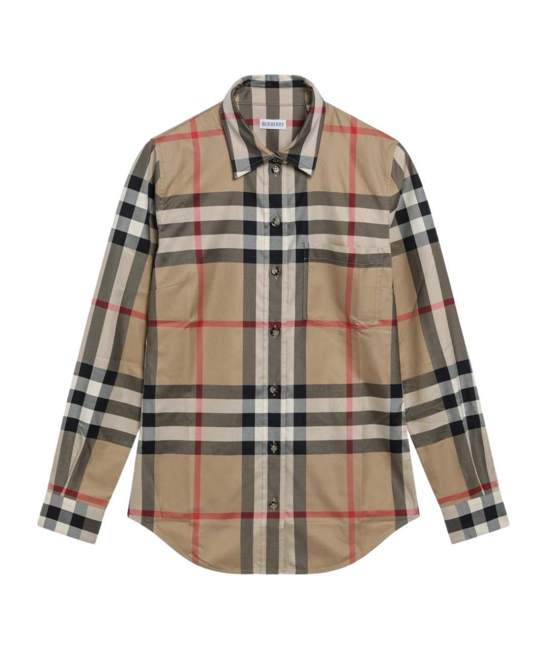 BURBERRY Бежевая хлопковая рубашка, фото 1