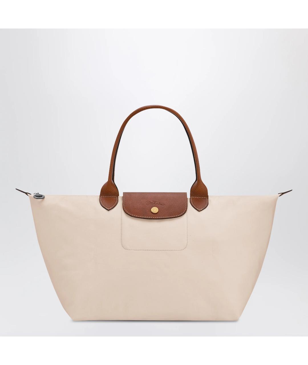 LONGCHAMP Бежевая тканевая сумка тоут, фото 3