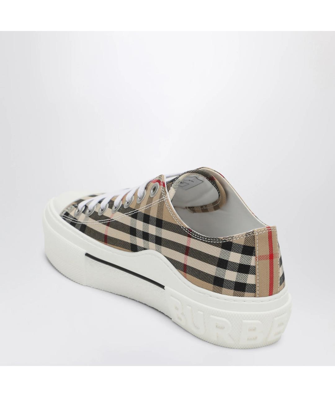 BURBERRY Бежевые текстильные кеды, фото 2