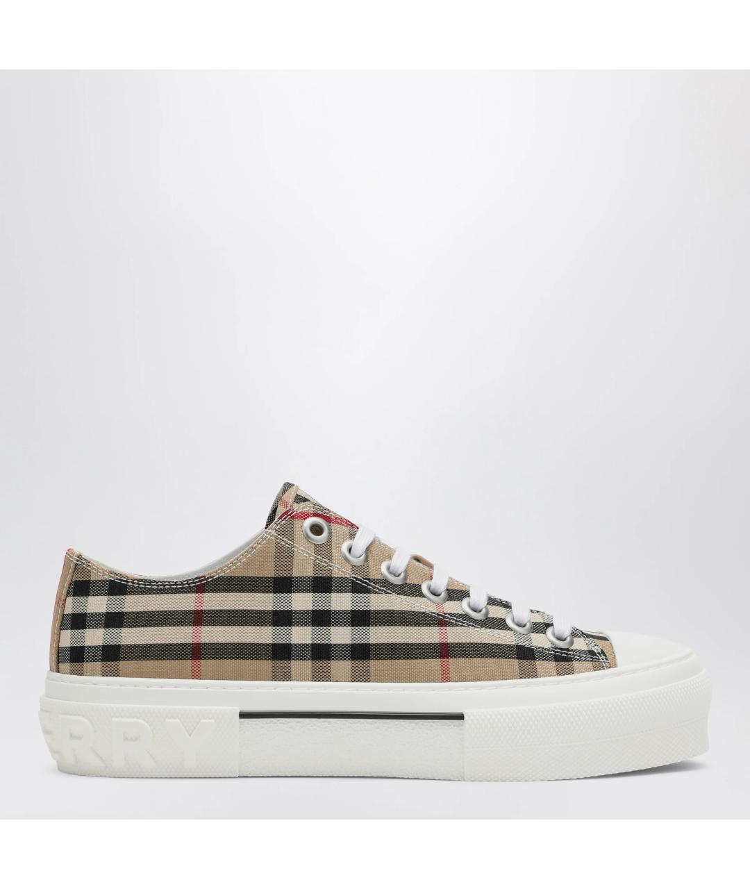 BURBERRY Бежевые текстильные кеды, фото 3