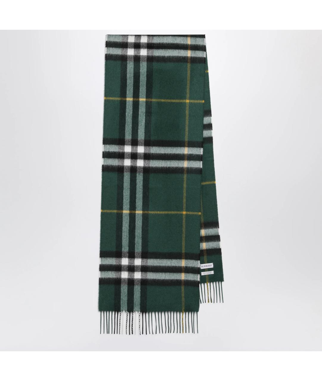 BURBERRY Зеленый кашемировый шарф, фото 3