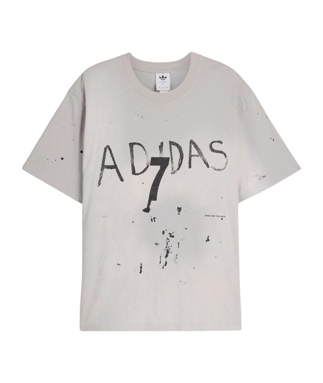 ADIDAS Серая хлопковая футболка, фото 1