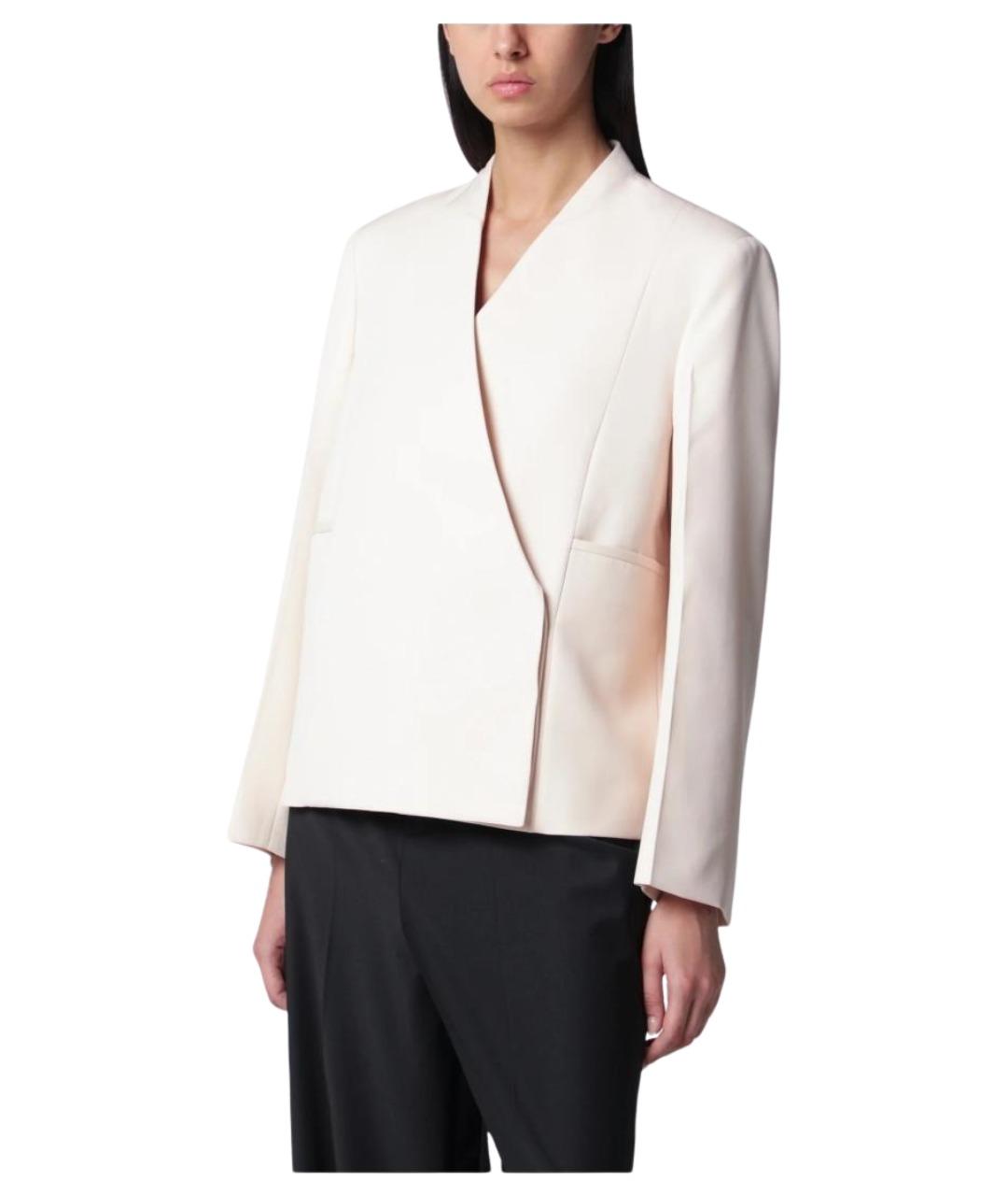 JIL SANDER Бежевый шерстяной жакет/пиджак, фото 1