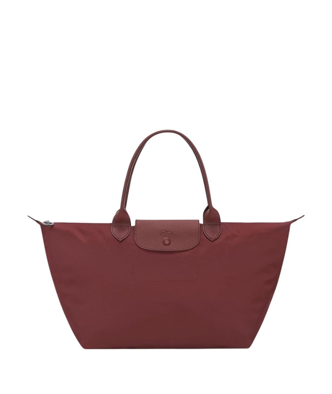 LONGCHAMP Бордовая тканевая сумка тоут, фото 1