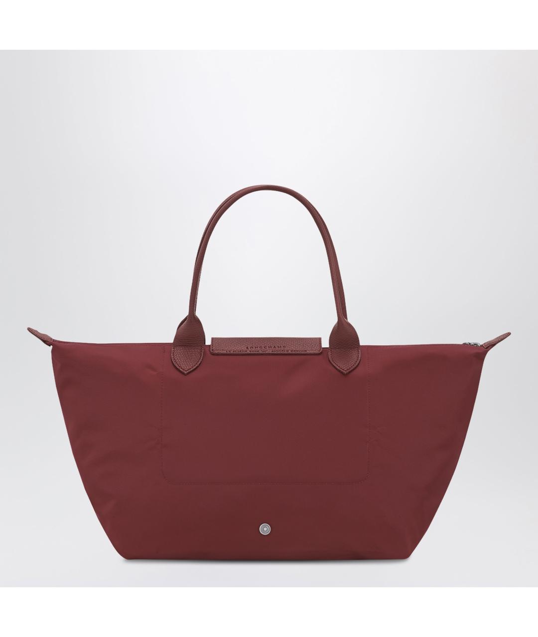 LONGCHAMP Бордовая тканевая сумка тоут, фото 2