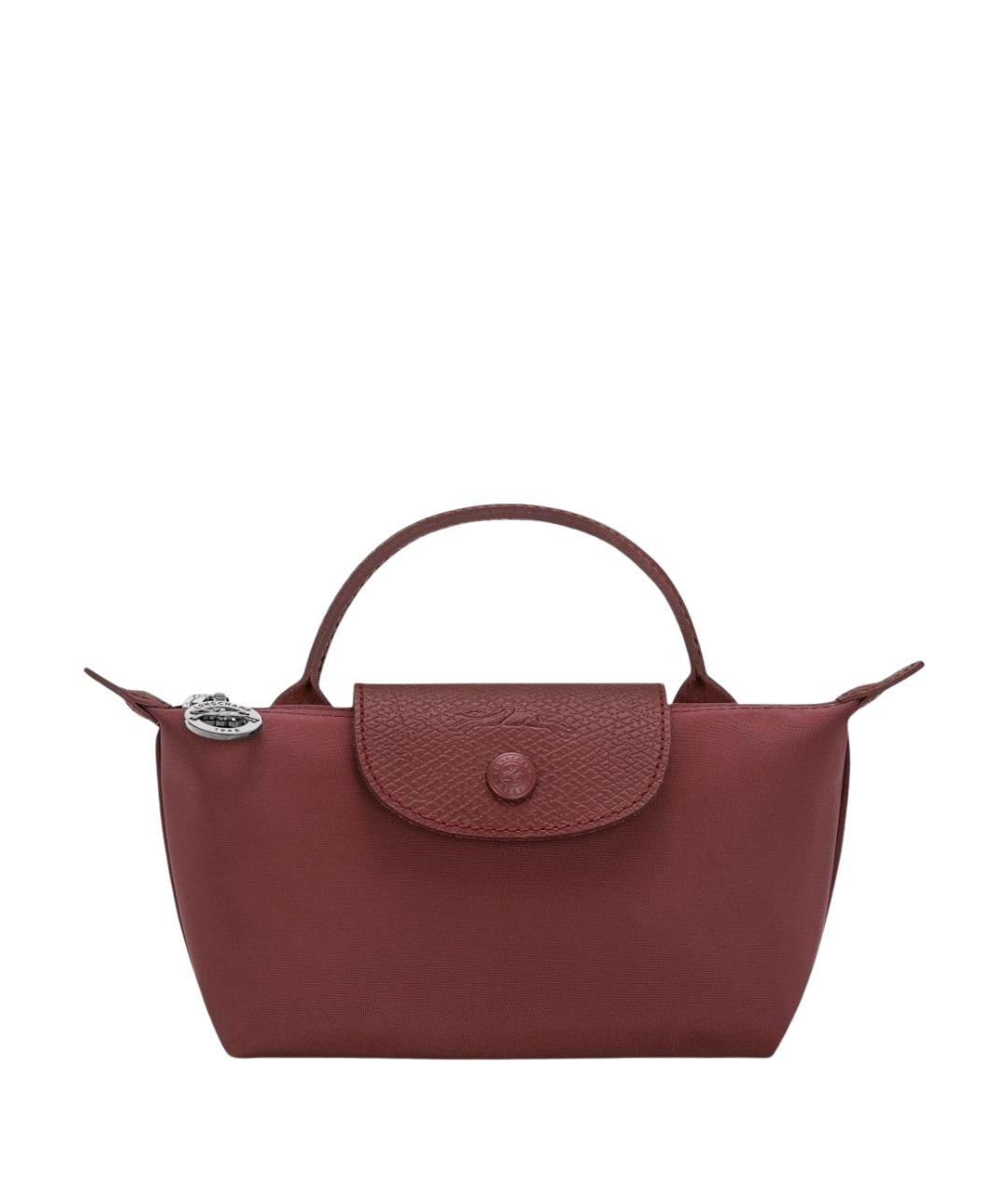 LONGCHAMP Бордовая тканевая сумка с короткими ручками, фото 1
