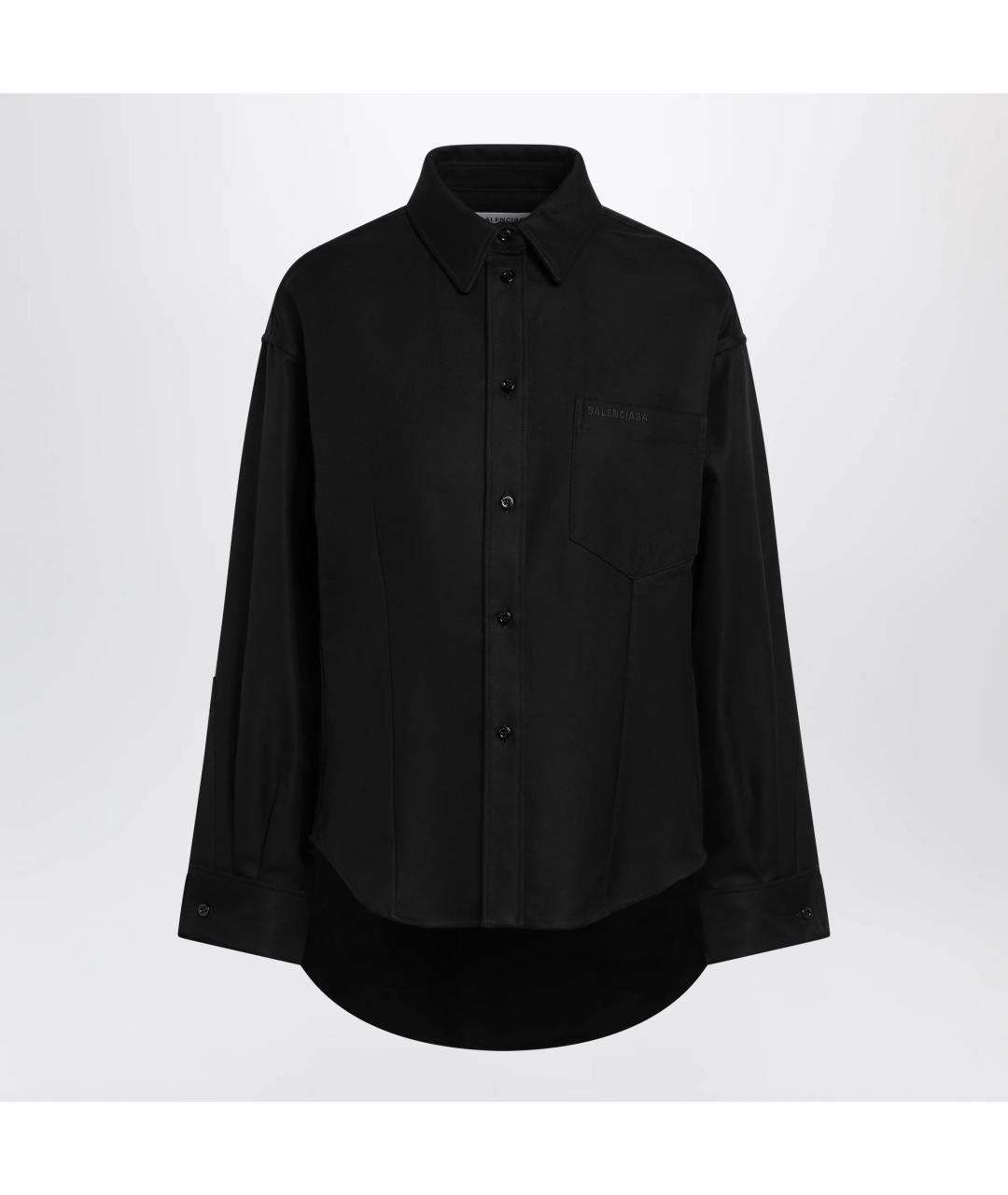 BALENCIAGA Черная хлопковая рубашка, фото 1