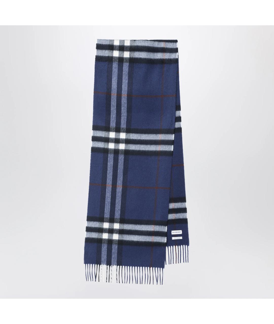 BURBERRY Синий кашемировый шарф, фото 3