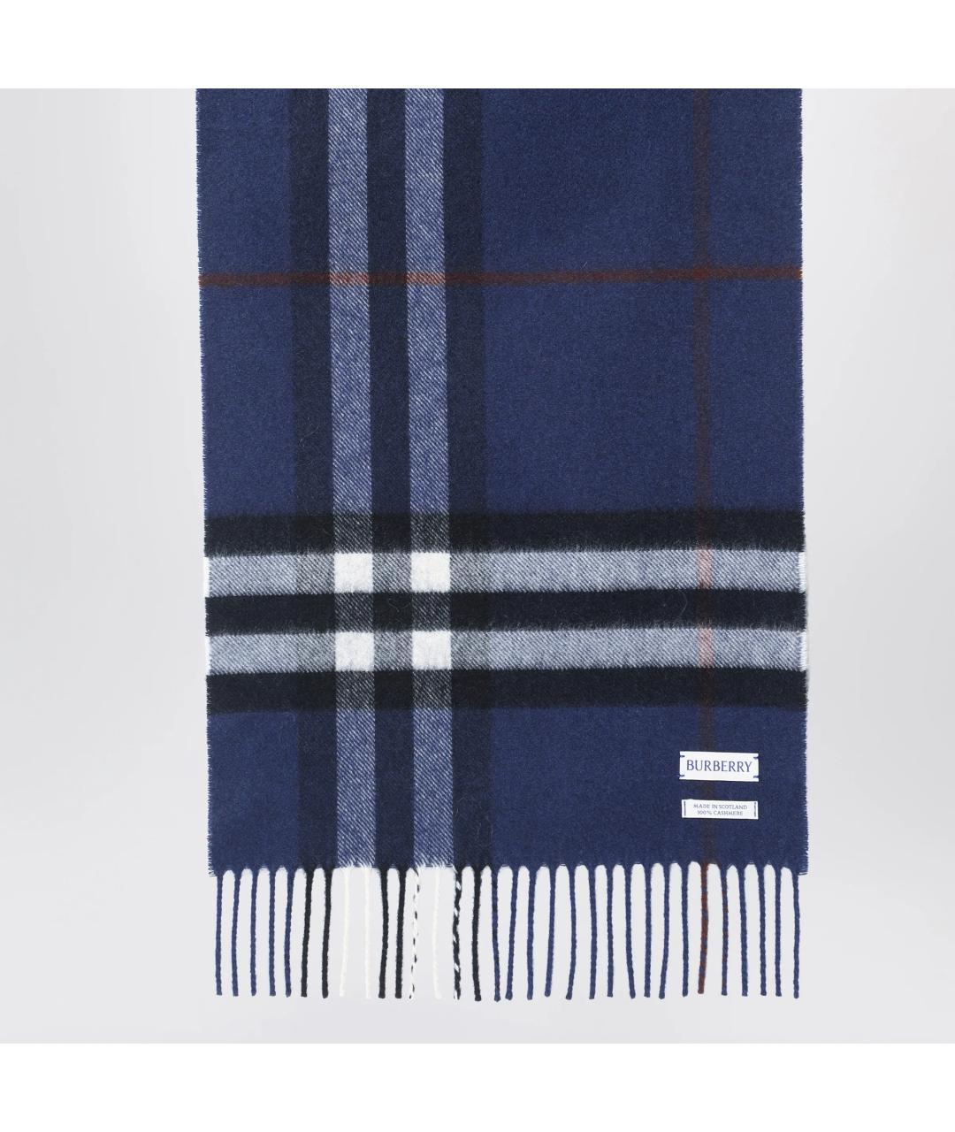BURBERRY Синий кашемировый шарф, фото 2
