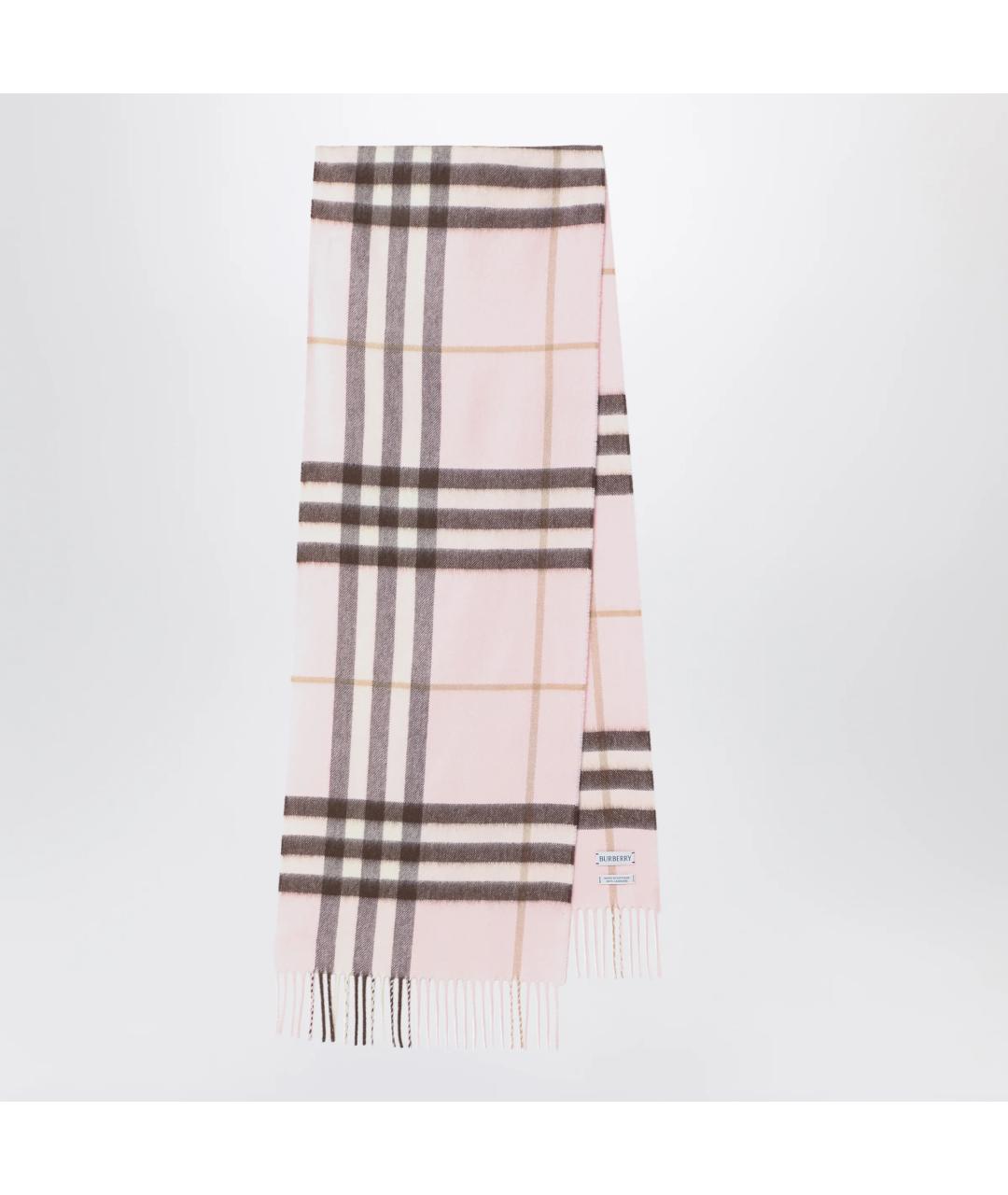 BURBERRY Розовый кашемировый шарф, фото 3