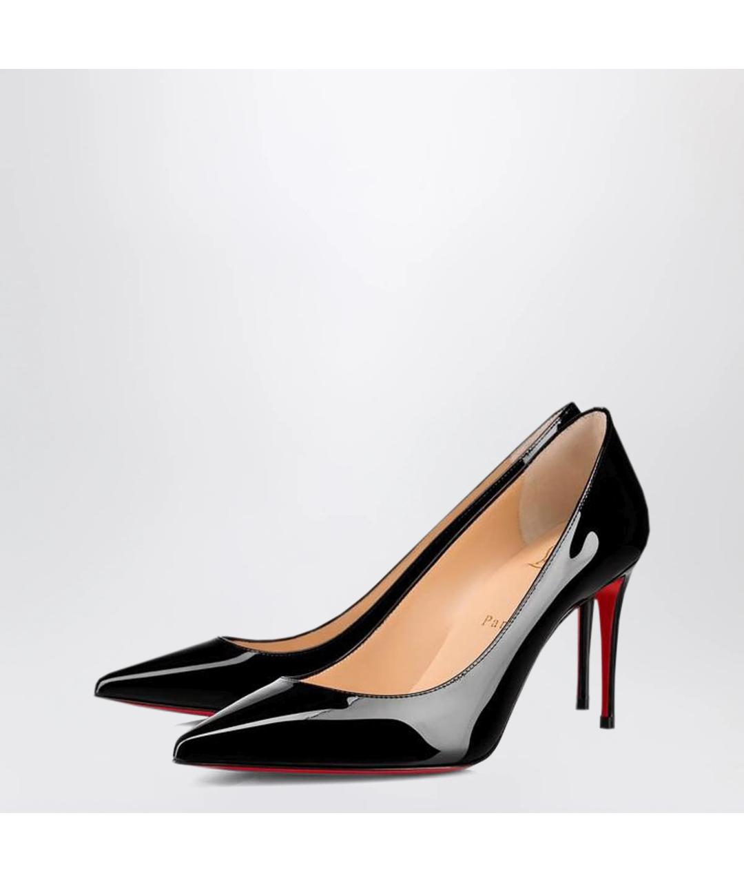 CHRISTIAN LOUBOUTIN Черные кожаные туфли, фото 2