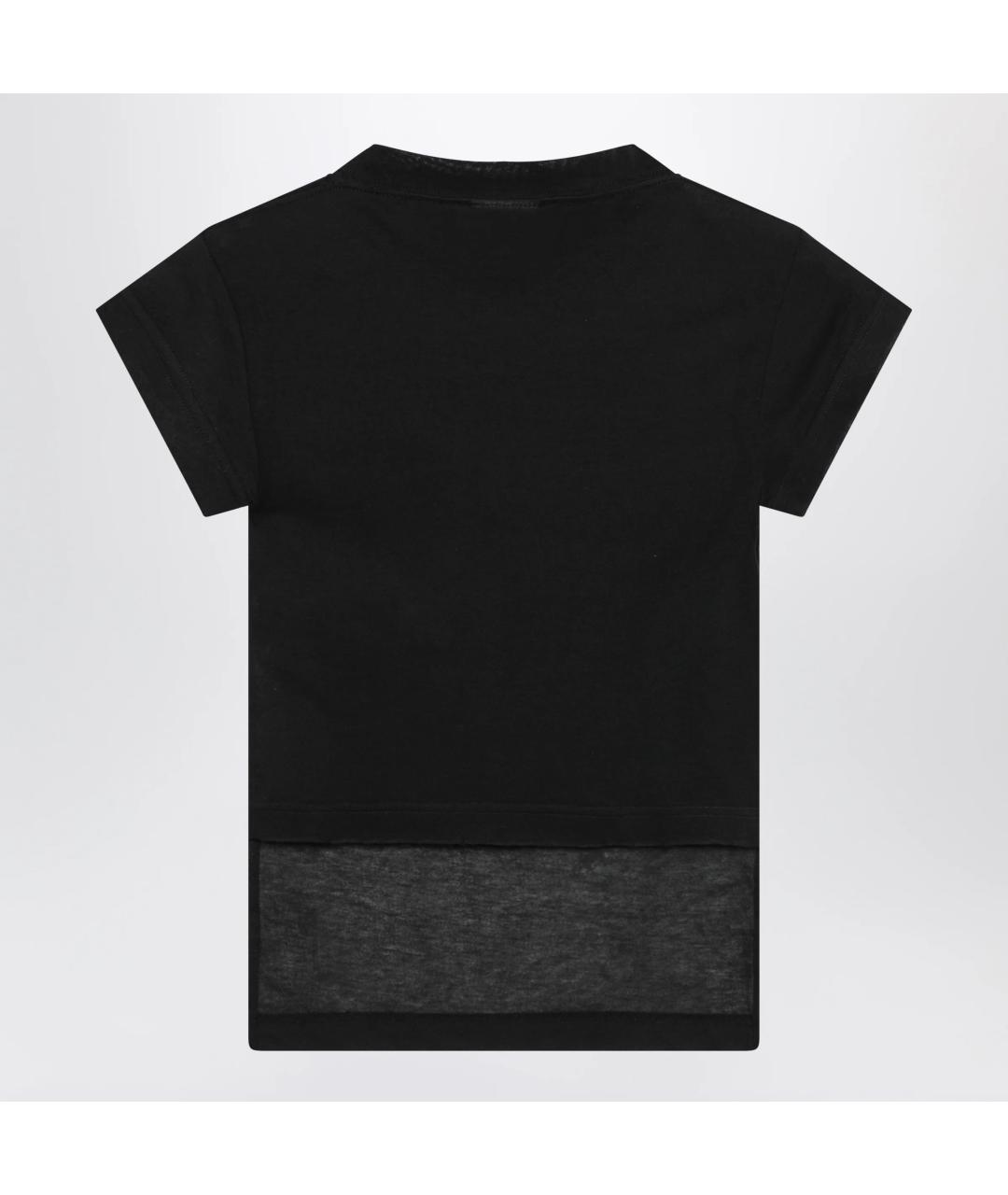 BALENCIAGA Черная хлопковая футболка, фото 2