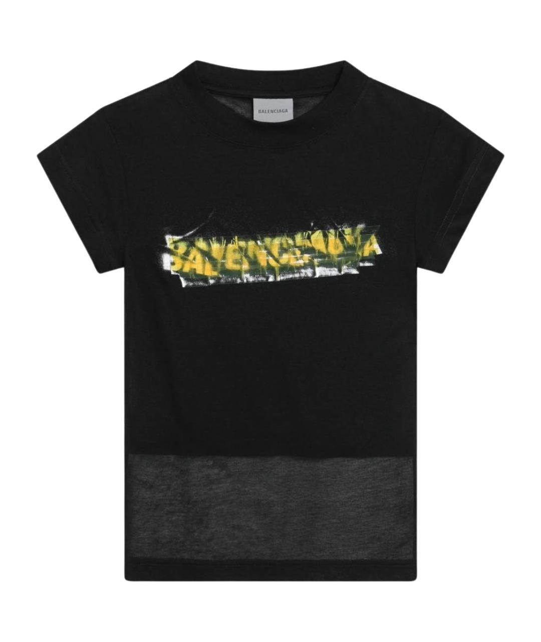 BALENCIAGA Черная хлопковая футболка, фото 1