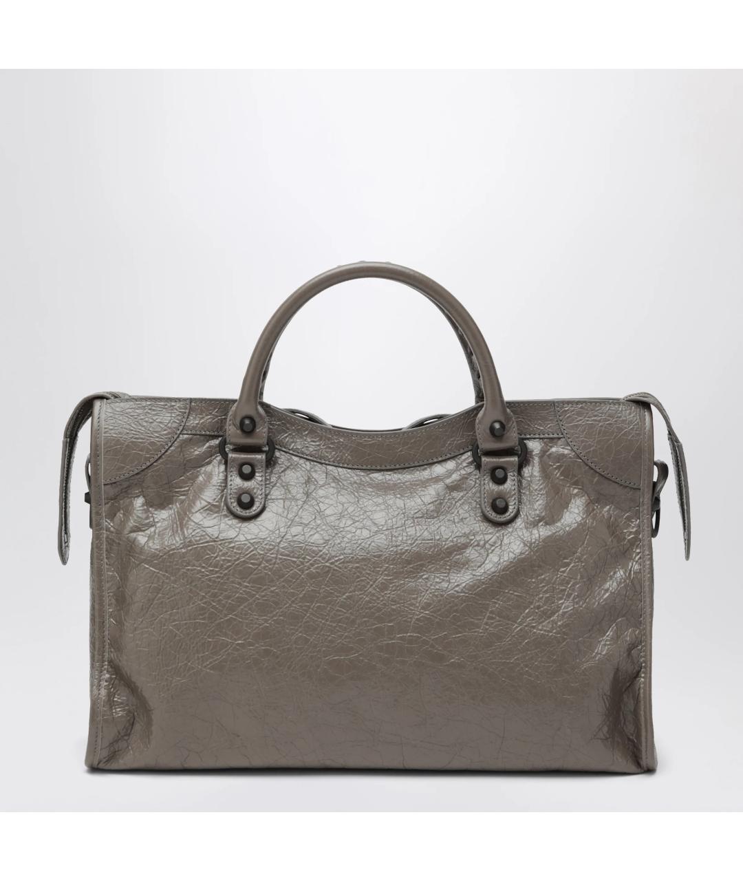 BALENCIAGA Бежевая кожаная сумка тоут, фото 2