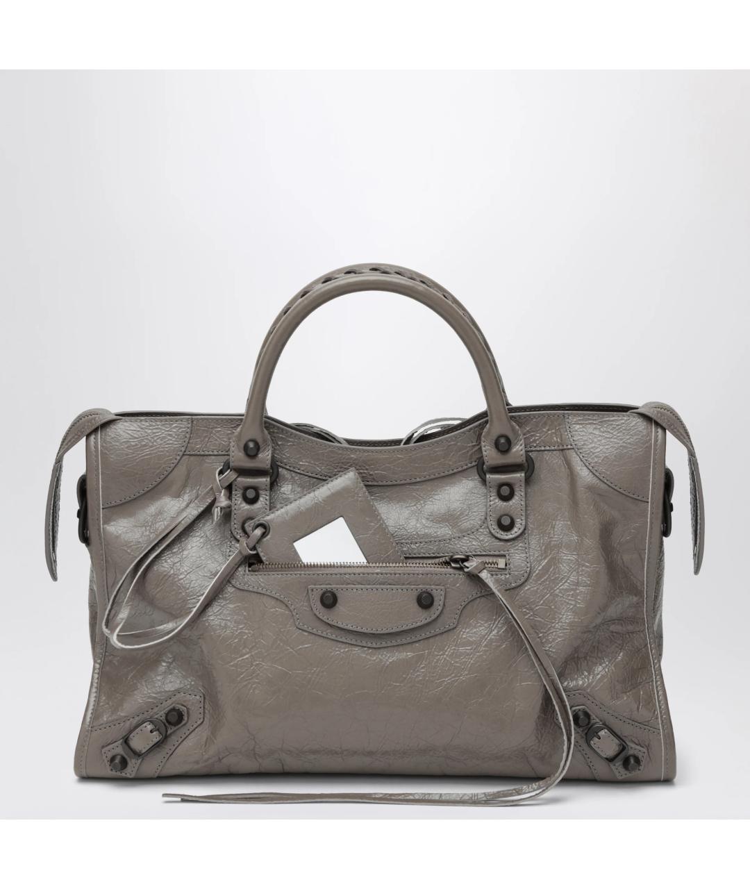 BALENCIAGA Бежевая кожаная сумка тоут, фото 3