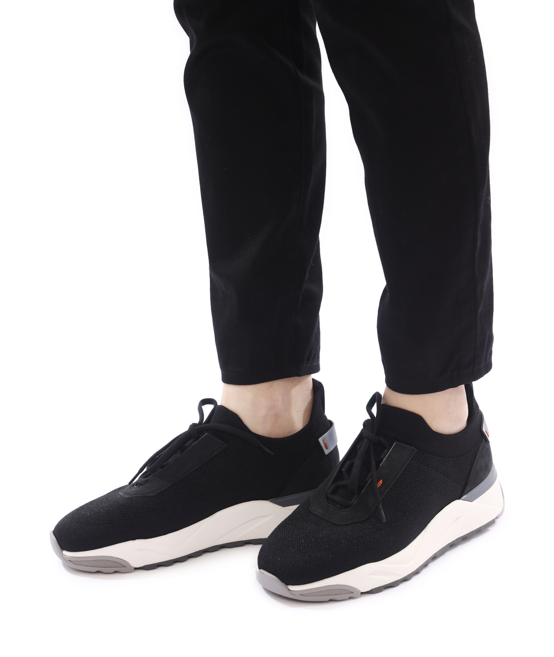 SANTONI Черные текстильные кроссовки, фото 2
