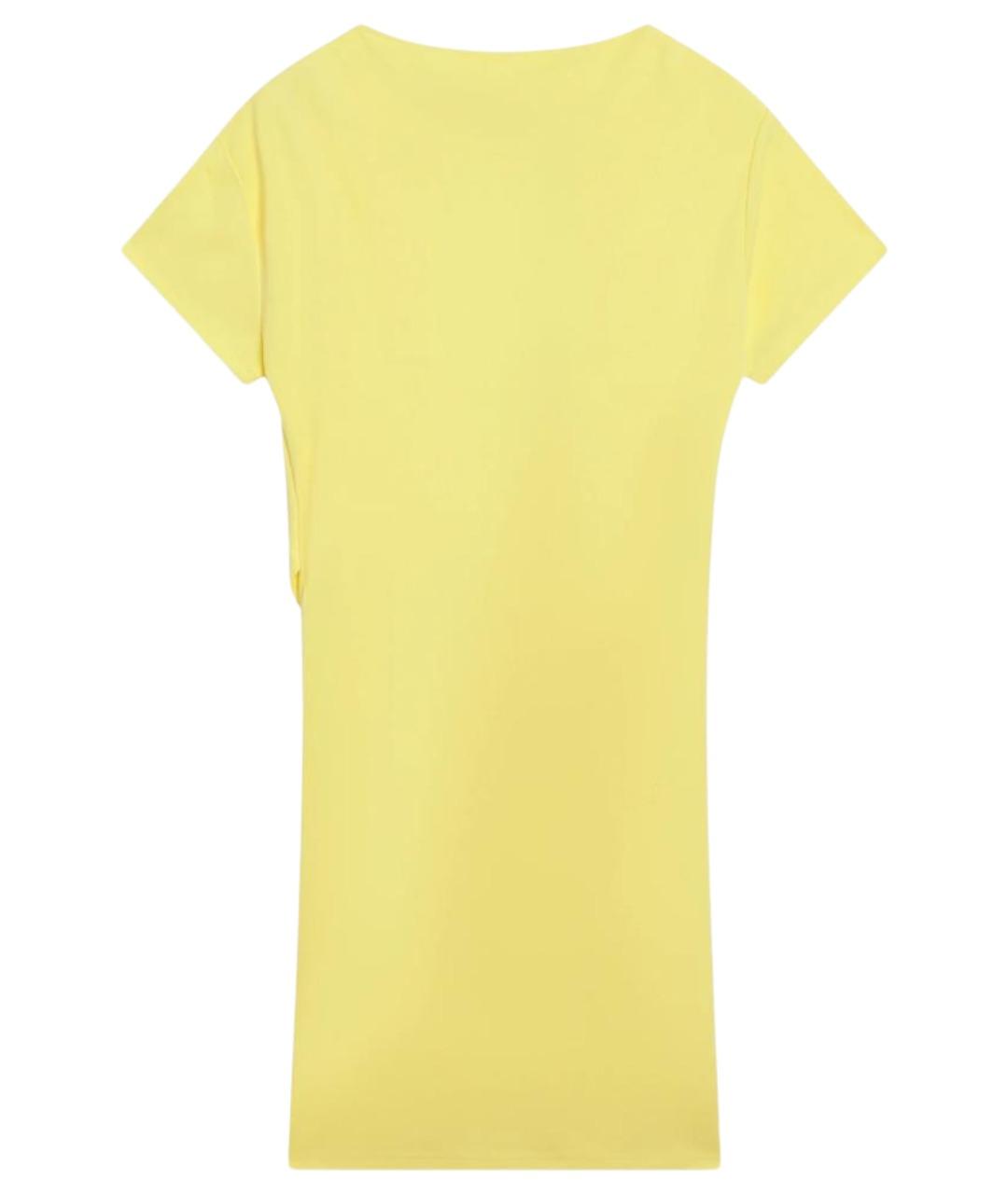JACQUEMUS Желтое вискозное коктейльное платье, фото 1