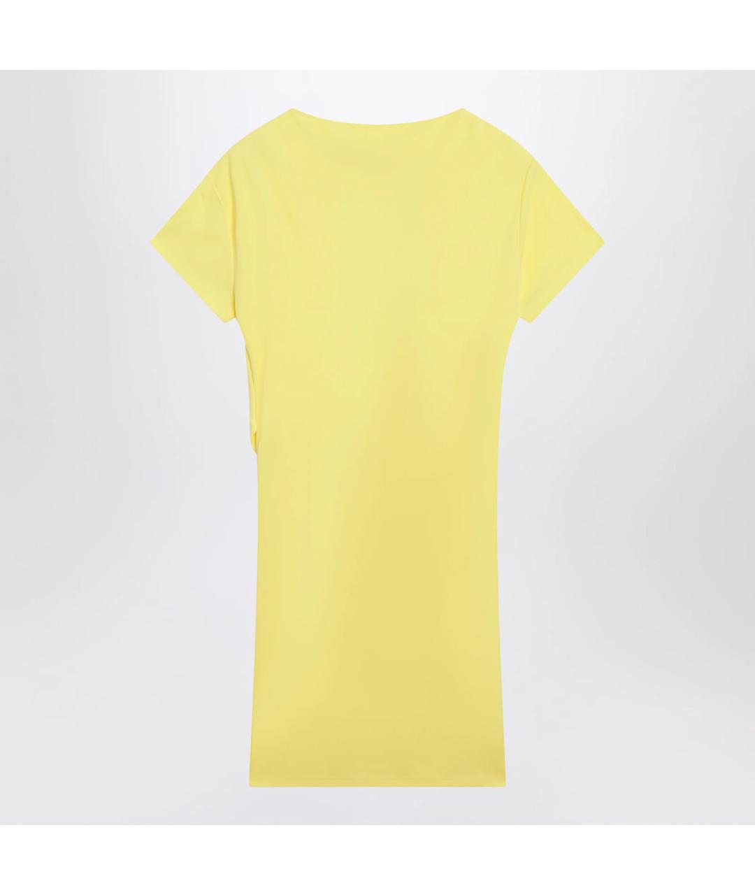 JACQUEMUS Желтое вискозное коктейльное платье, фото 3