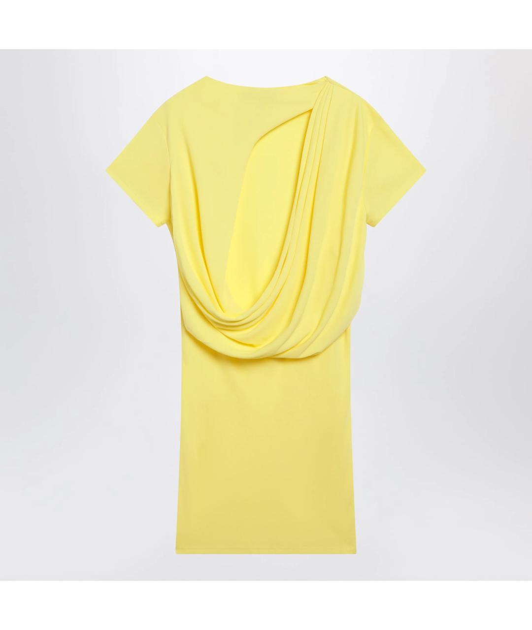 JACQUEMUS Желтое вискозное коктейльное платье, фото 2