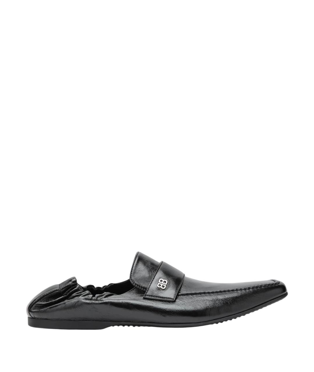 BALENCIAGA Черные кожаные лоферы, фото 1