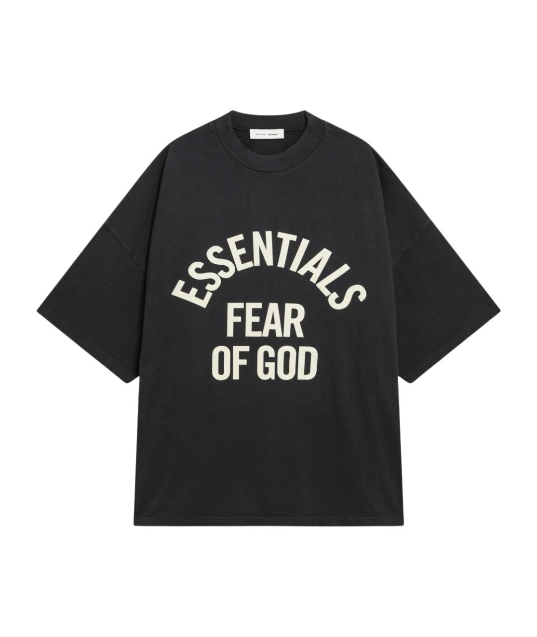 FEAR OF GOD ESSENTIALS Черная хлопковая футболка, фото 1
