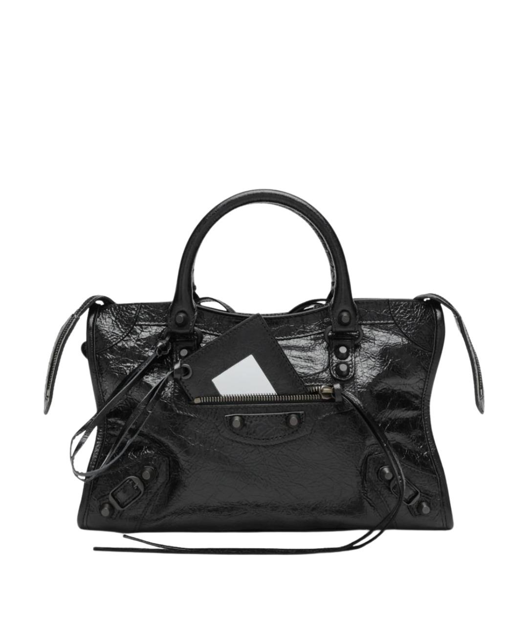 BALENCIAGA Черная кожаная сумка тоут, фото 1