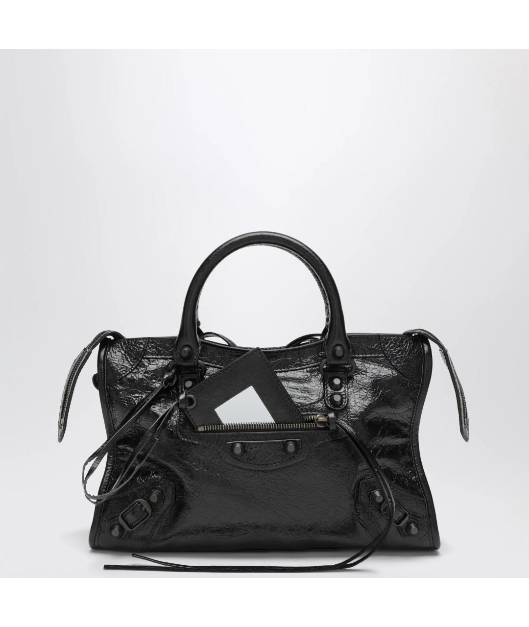 BALENCIAGA Черная кожаная сумка тоут, фото 3
