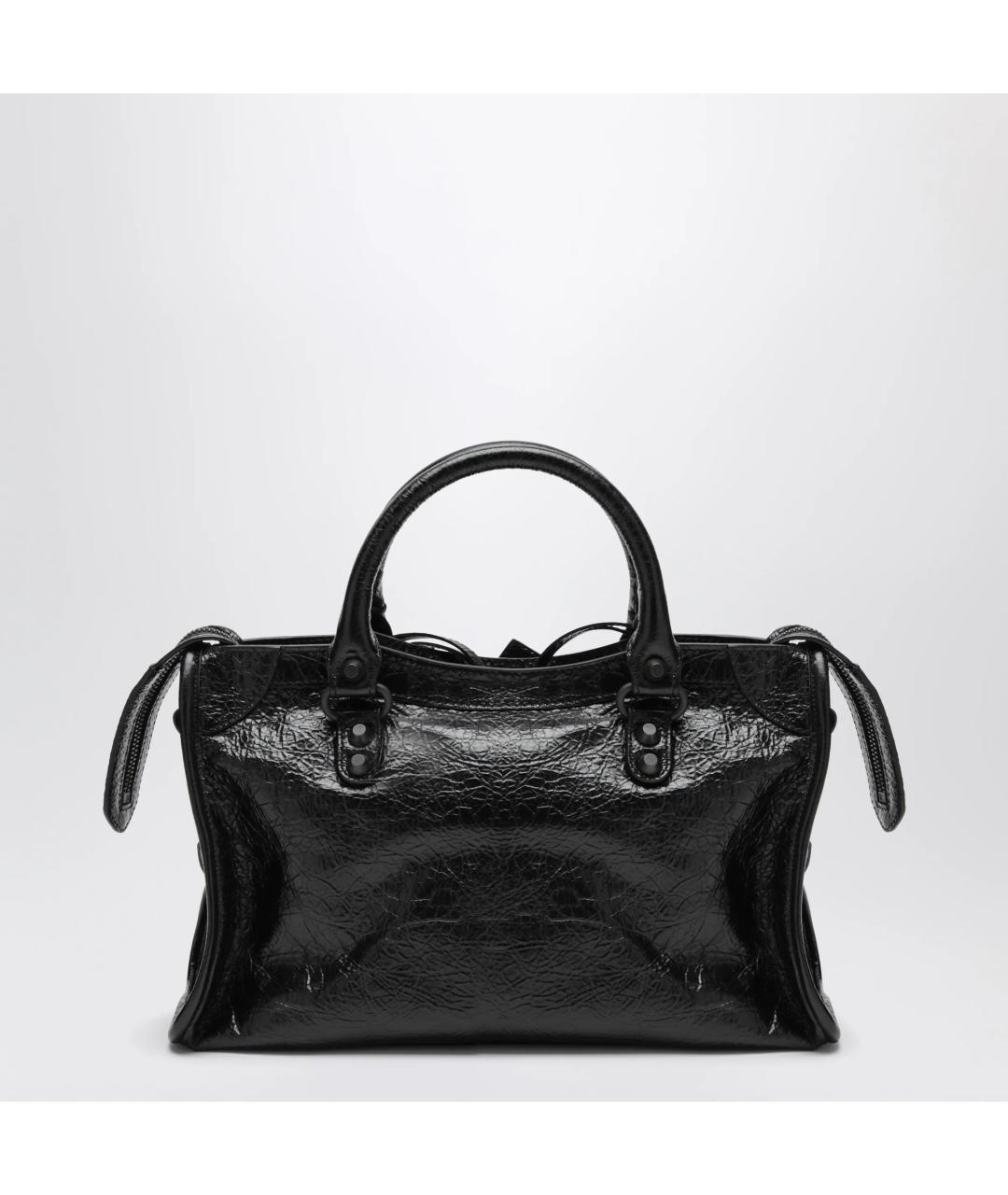 BALENCIAGA Черная кожаная сумка тоут, фото 2