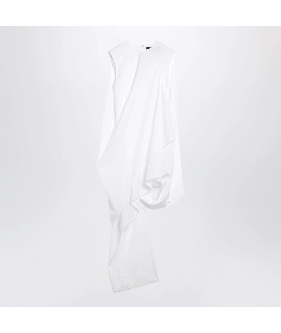 JACQUEMUS Белое хлопковое коктейльное платье, фото 3