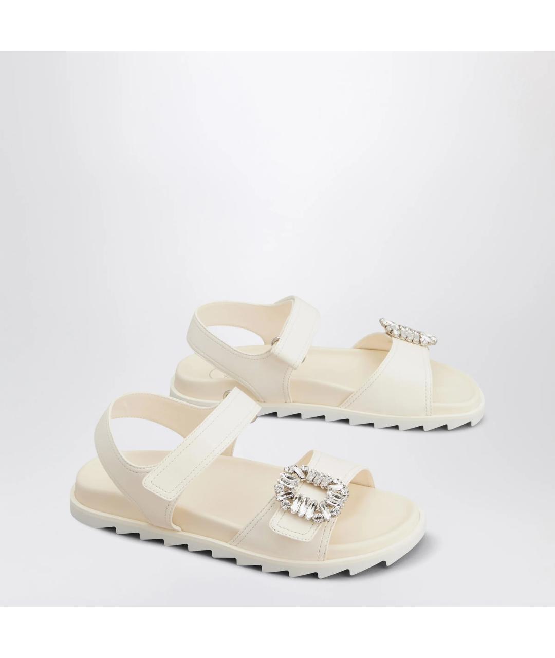 ROGER VIVIER Белые кожаные сандалии, фото 2