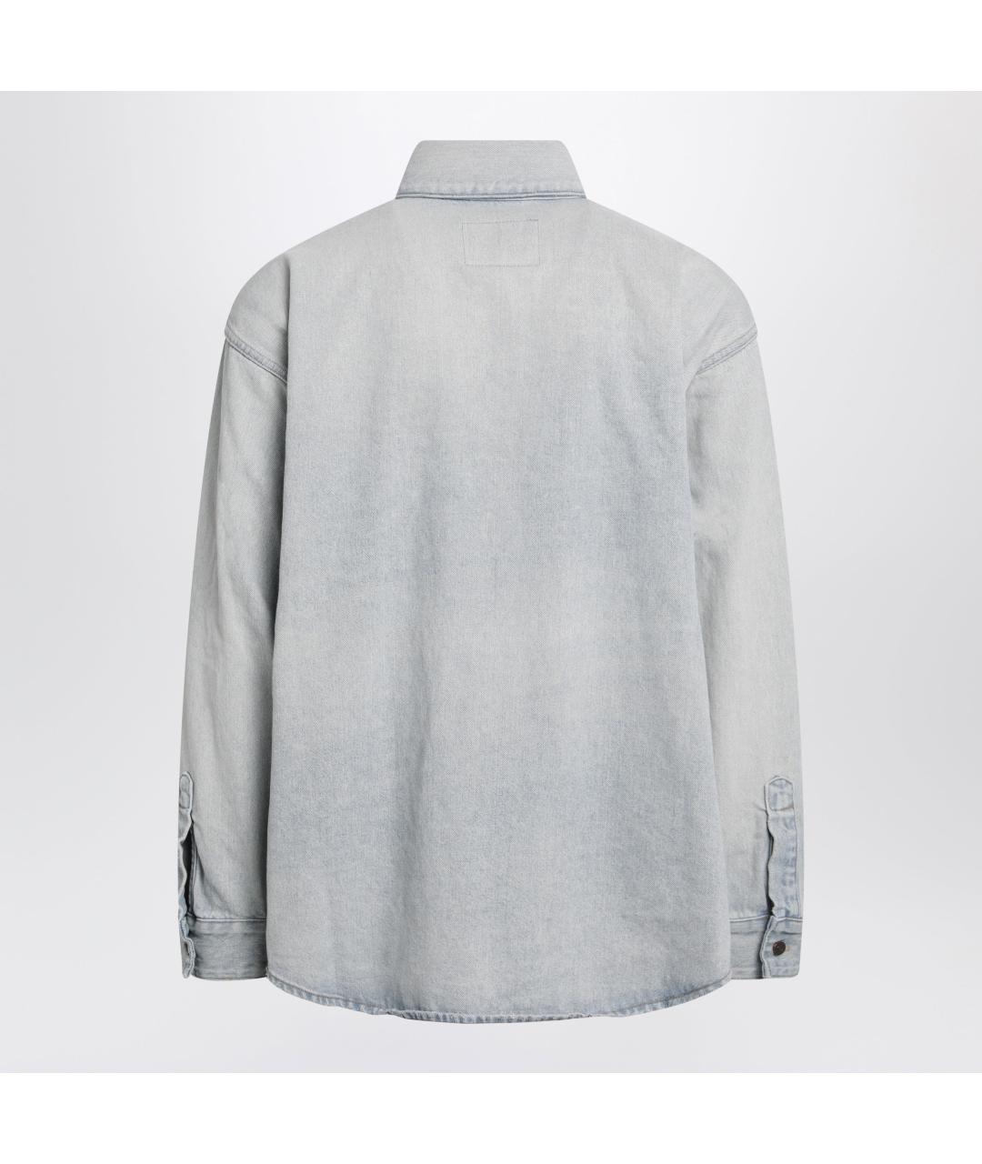 BALENCIAGA Голубая хлопковая кэжуал рубашка, фото 2
