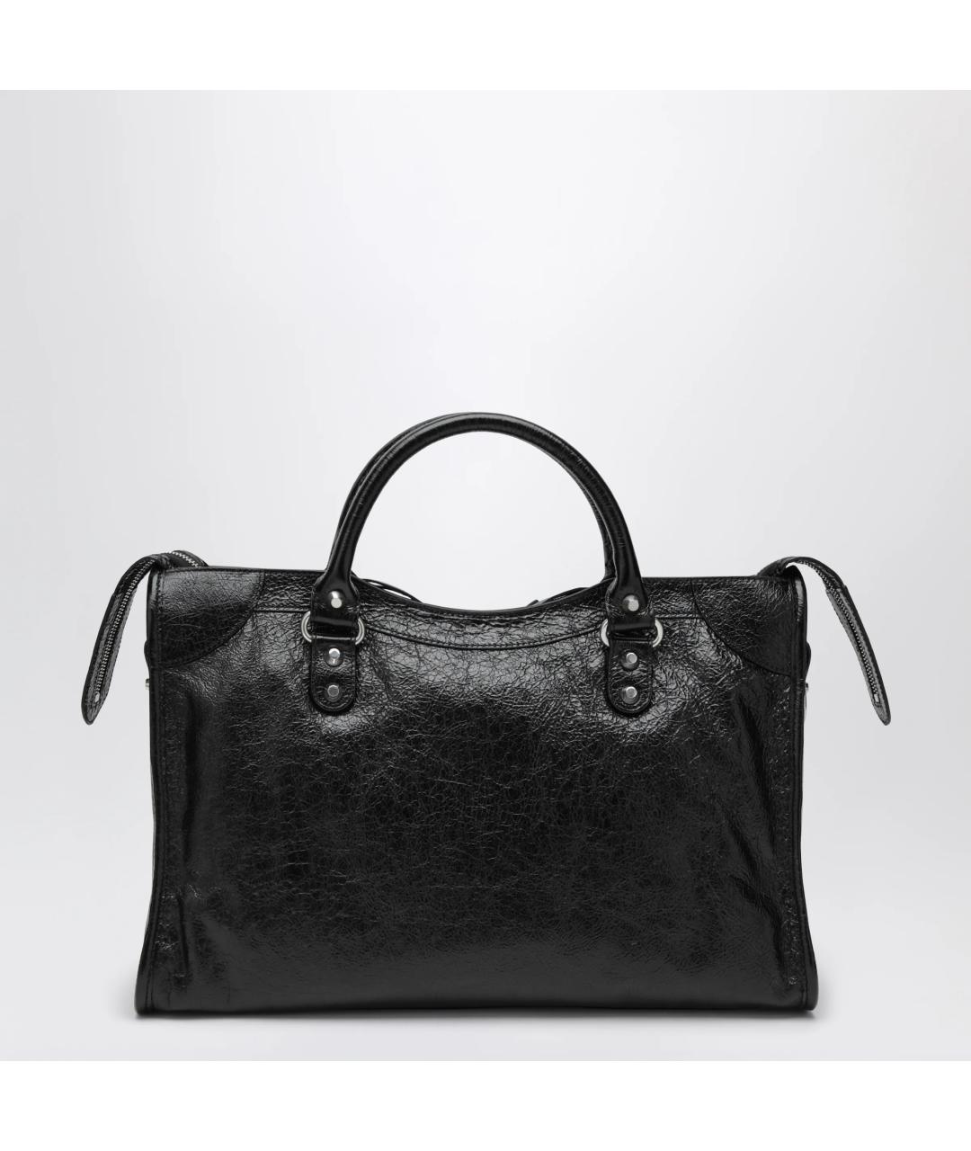 BALENCIAGA Черная кожаная сумка тоут, фото 2