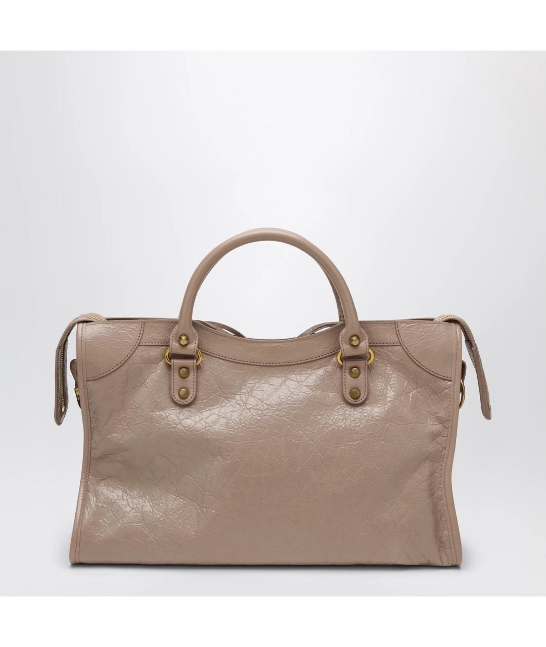 BALENCIAGA Бежевая кожаная сумка тоут, фото 2