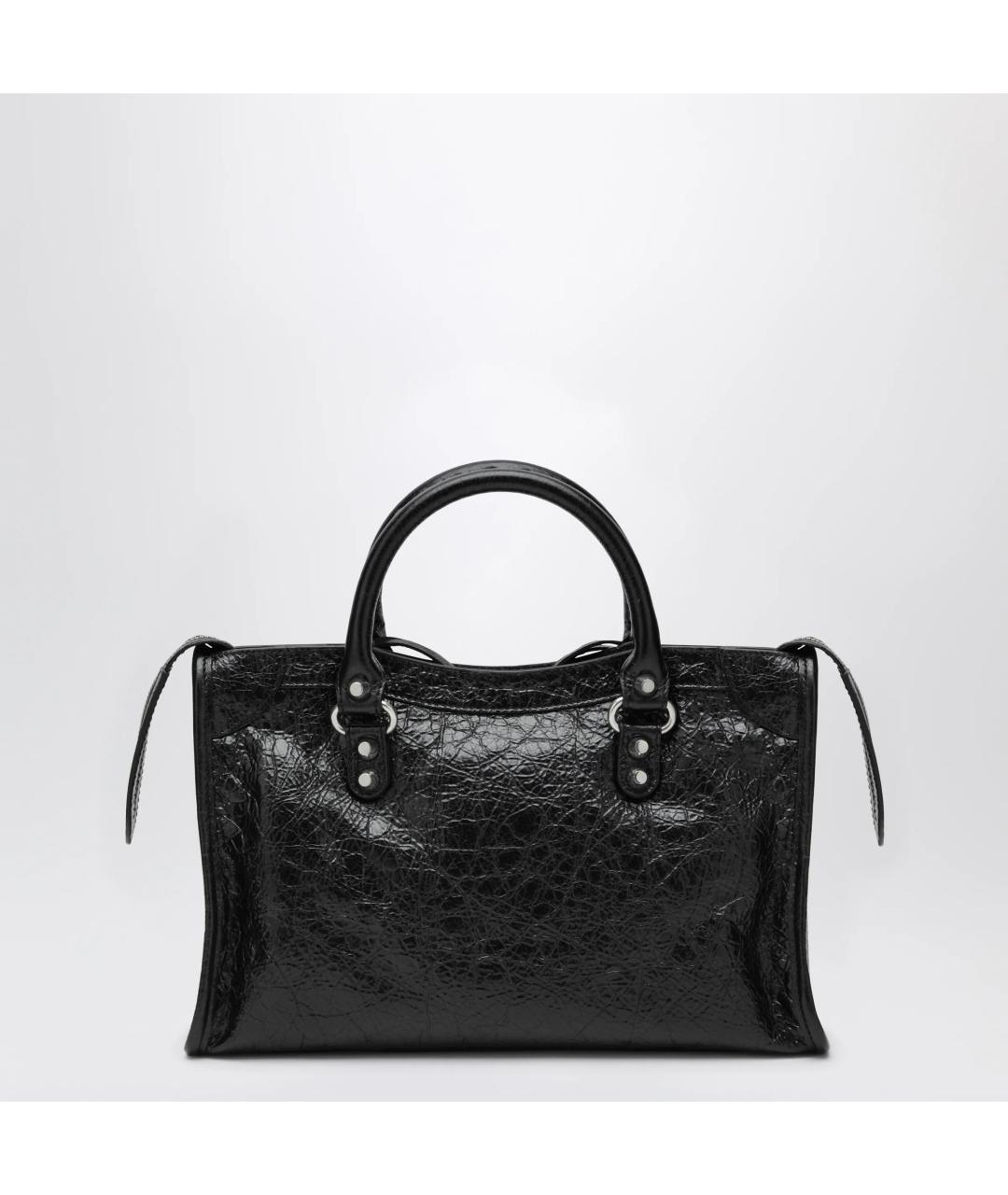BALENCIAGA Черная кожаная сумка тоут, фото 2