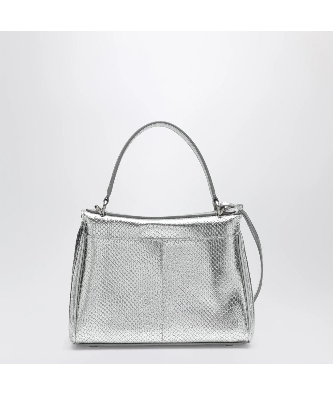 BALENCIAGA Серебряная кожаная сумка тоут, фото 2