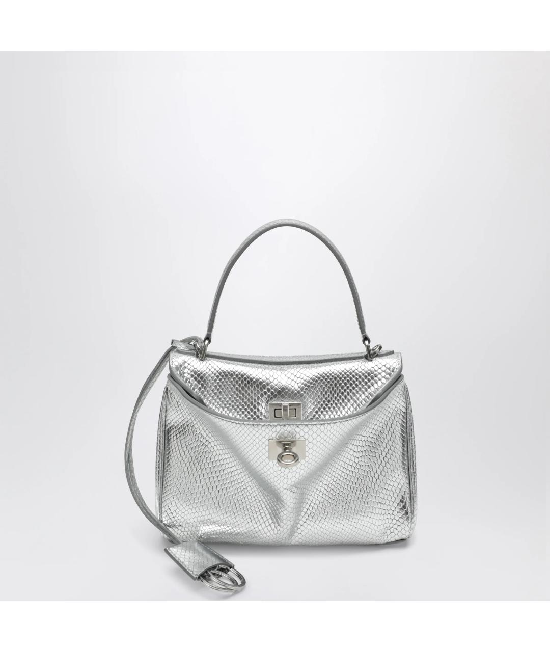 BALENCIAGA Серебряная кожаная сумка тоут, фото 3