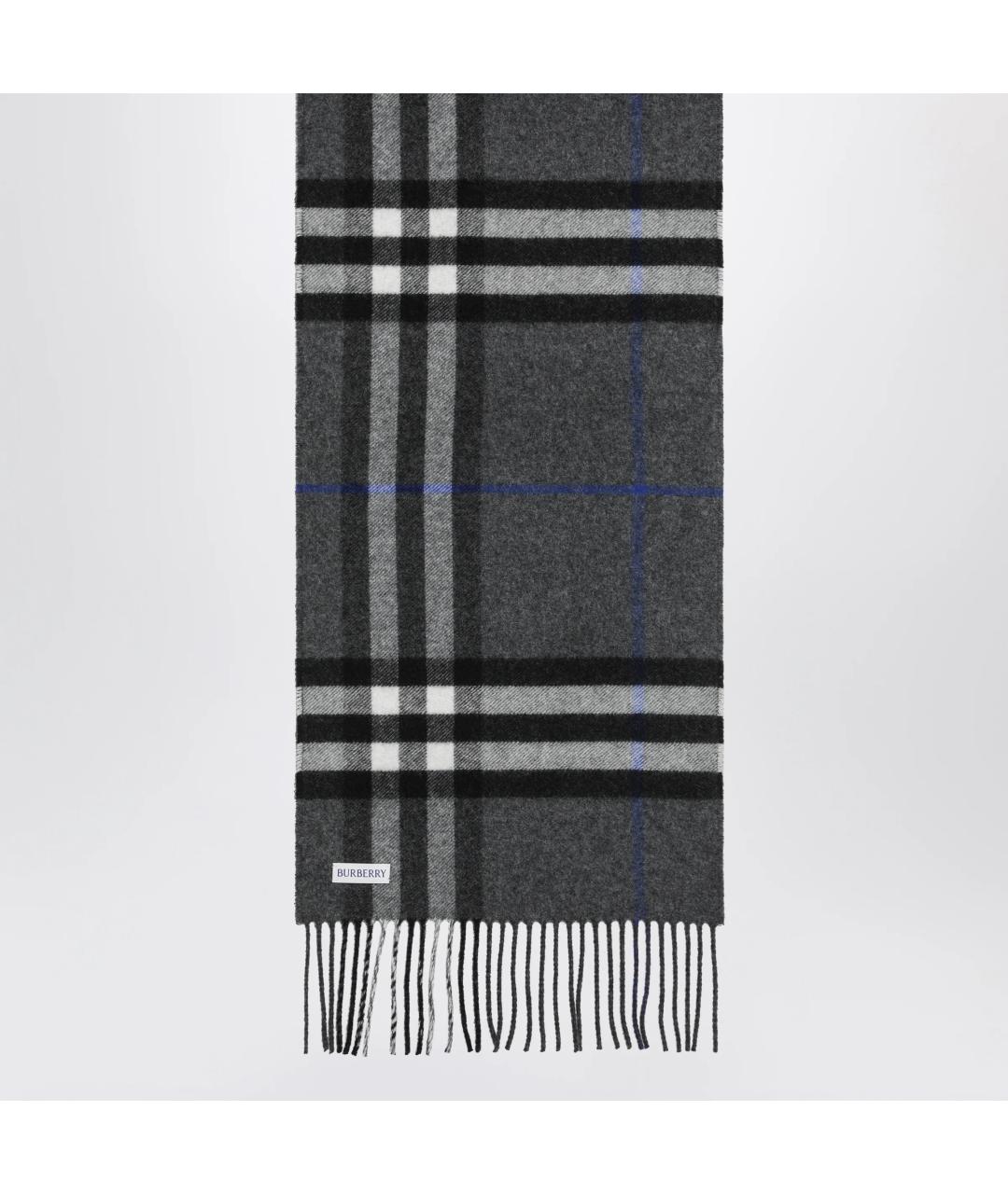 BURBERRY Серый кашемировый шарф, фото 2