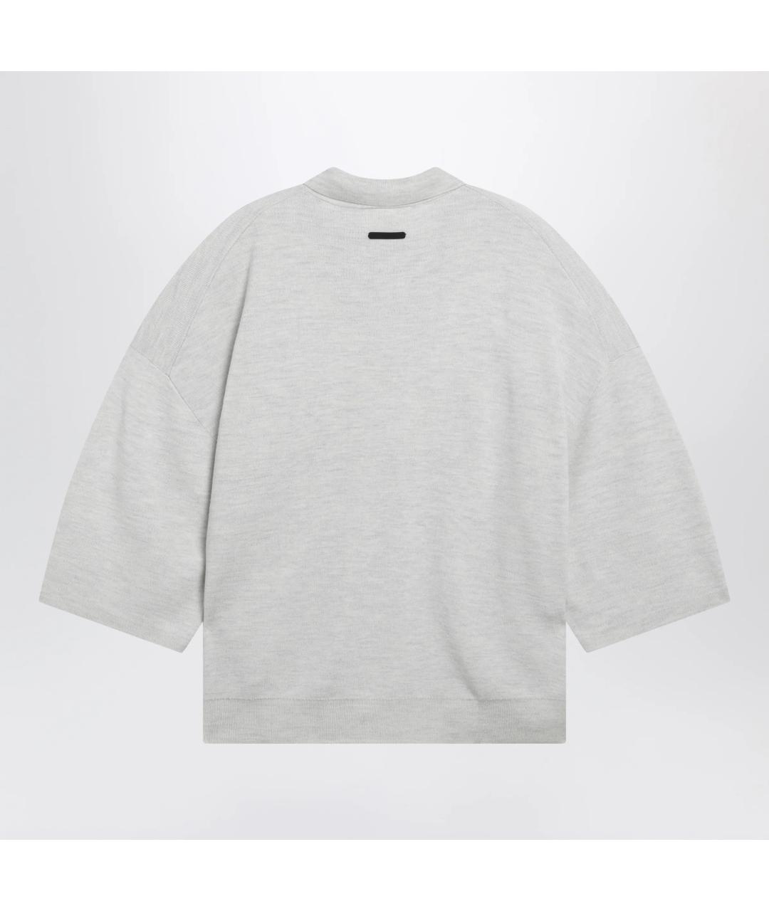 FEAR OF GOD ESSENTIALS Серое хлопко-шерстяное поло с коротким рукавом, фото 2